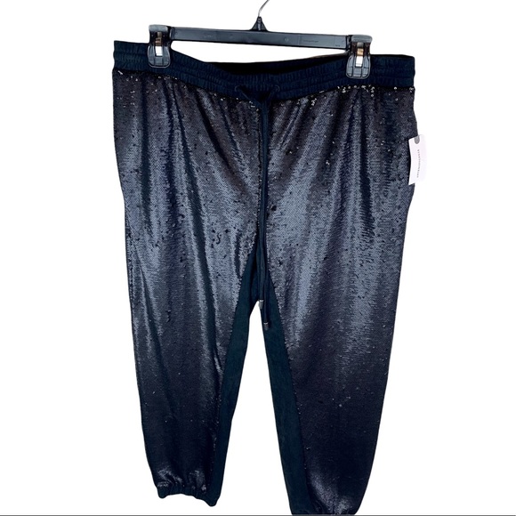 Anthropologie Sequined Maria Joggers Black Sequin Medium - Picture 5 of 16